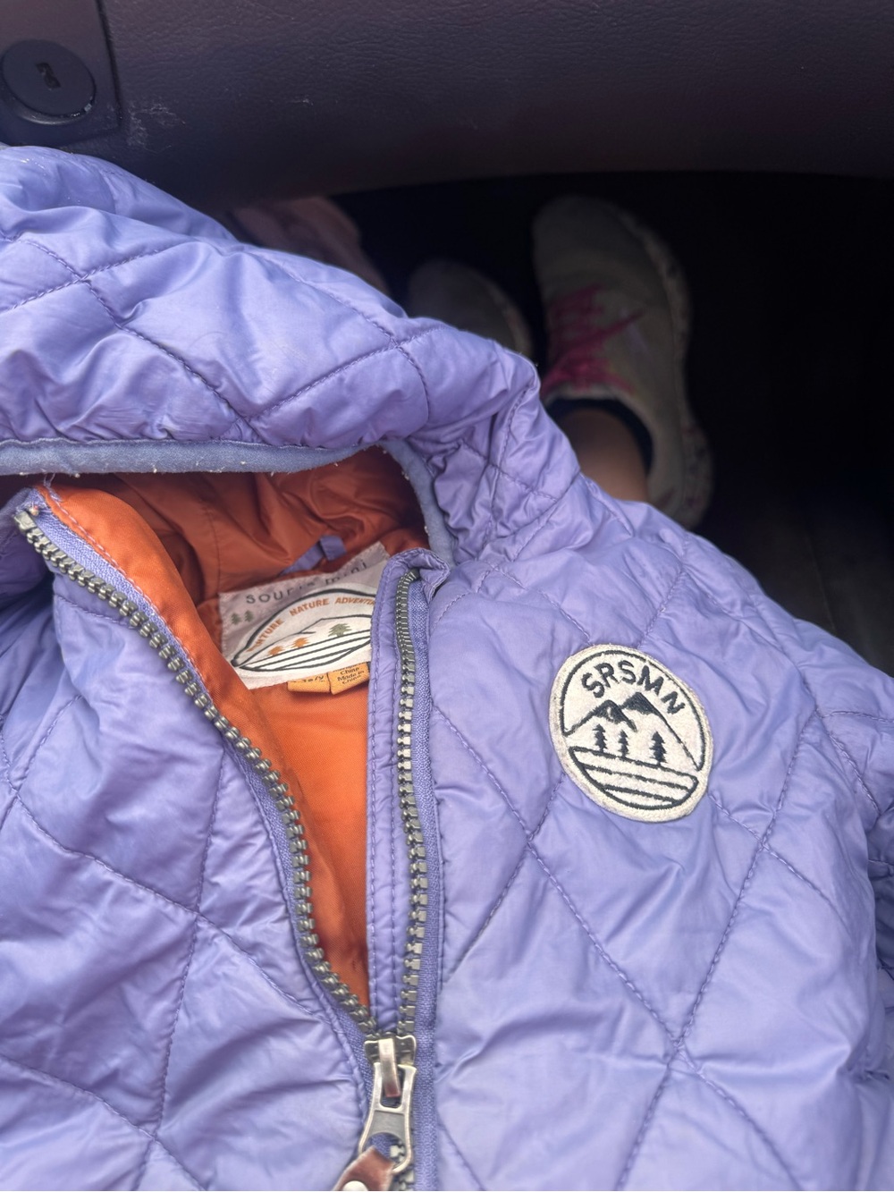 Souris Mini Quilted Hooded Puffer Jacket in purple size 2-3 - Picture 3 of 8